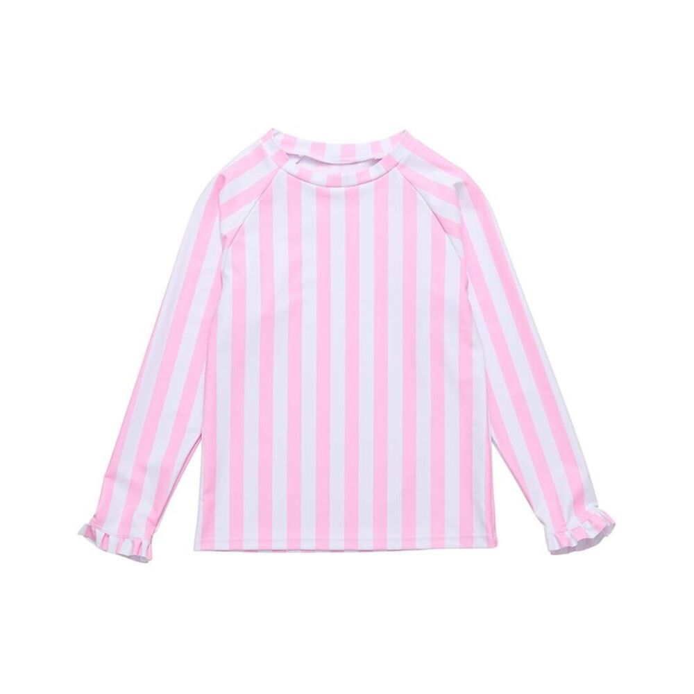 Snapper Rock Girls  Stripe Rash Top, Pink